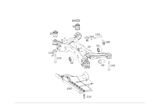 1563500600 - Rear Axle: Suspension Subframe for Mercedes-Benz: GLA250 Image image