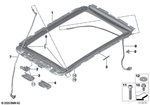 54109880242 - Sliding Roof / Folding Top: Frame Panoramic Roof for BMW: X6 40i, X6 40iX, X6 M, X6 M Comp., X6 M50iX, X6 M60iX Image image