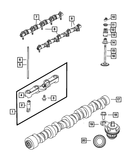 Camshaft and Valve for 2010 Dodge Challenger #0