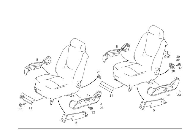 1639190220 - Front Seats: Cover for Mercedes-Benz: ML320, ML430, ML55 AMG Image image