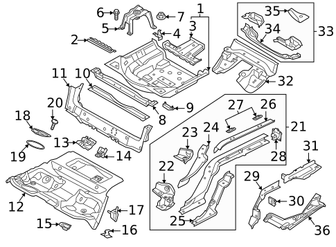 Rear Floor & Rails for 2019 Audi RS5 Sportback #0
