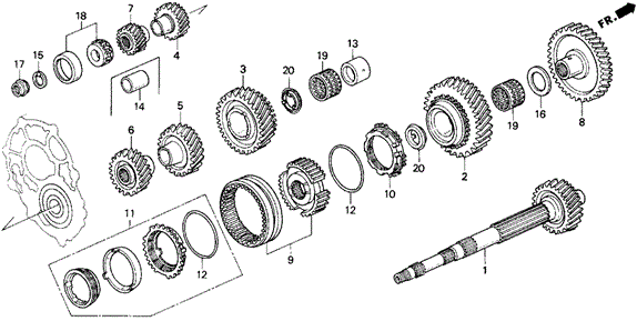 MT Countershaft for 1995 Acura Legend #0