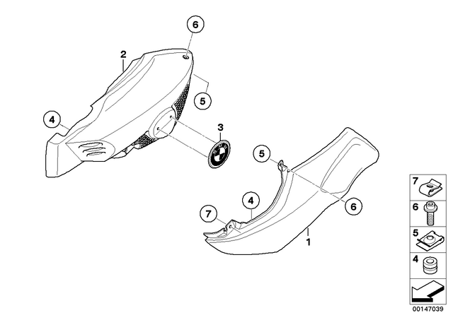 46637686650 - : Cover - Front Right for BMW-Motorrad Image