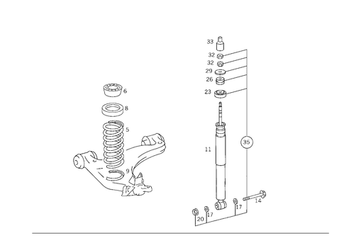 Springs and Suspension, Front for 1997 Mercedes-Benz C 280 #0
