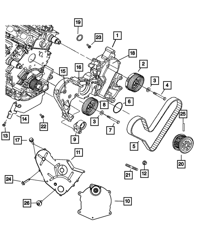 « 6502847 – Engine 4.0L V6 DOHC : Tête Hexagonale Boulon Et Rondelle, Montage pour Mopar Image »