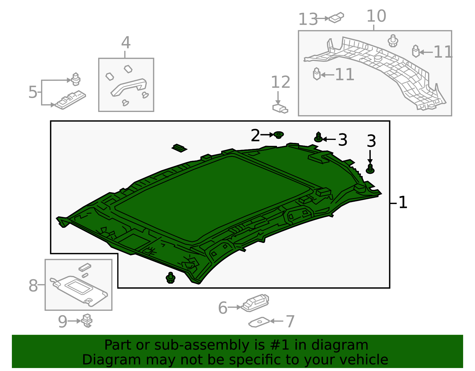 Genuine OEM Acura - Headliner Part# 83201-TJB-A33ZD | Acura Parts
