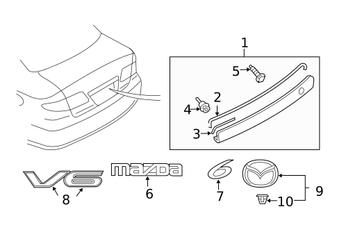 Exterior Trim - Lift Gate for 2005 Mazda 6 #0