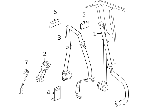 Rear Seat Belts for 2010 Chevrolet Silverado 1500 #1