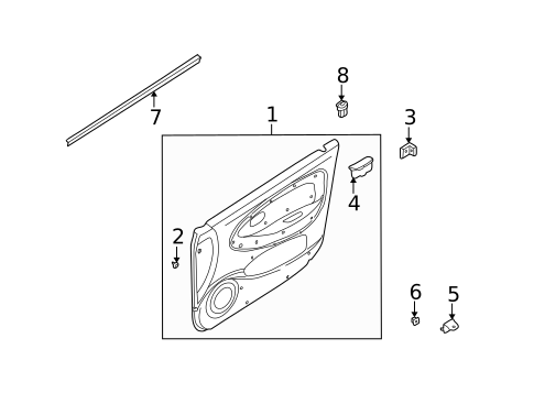 Interior Trim - Front Door for 2001 Kia Rio #0