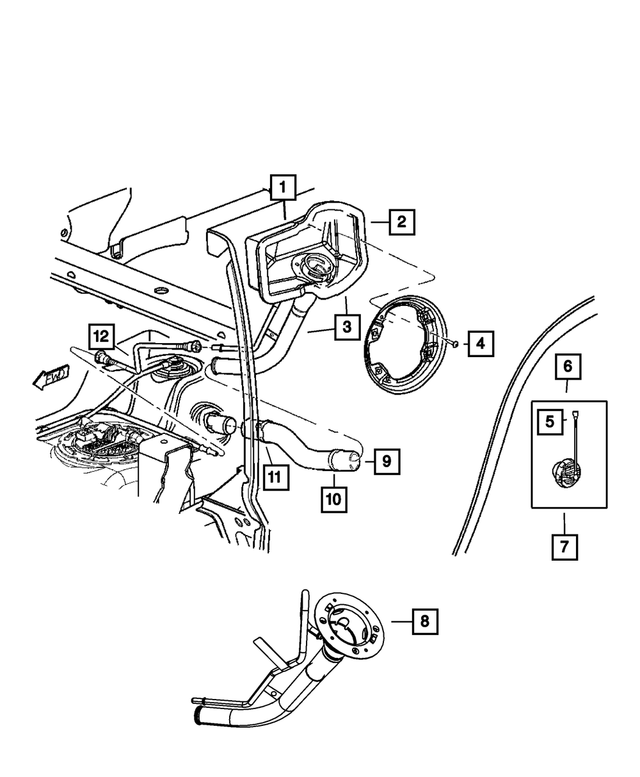52013208AB - Fuel: Fuel Filler Tube for Mopar Image