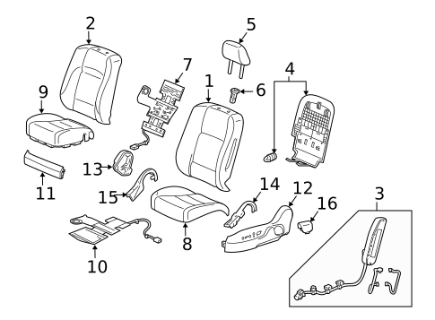 Front Seat Components for 2010 Acura ZDX #0