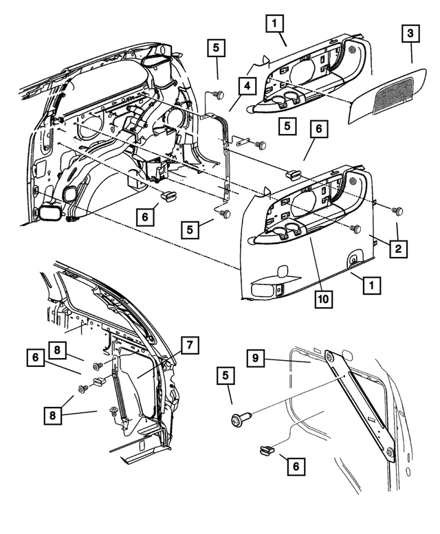 SK73WL5AA - Interior Trim: Quarter Trim Panel, Right for Mopar Image