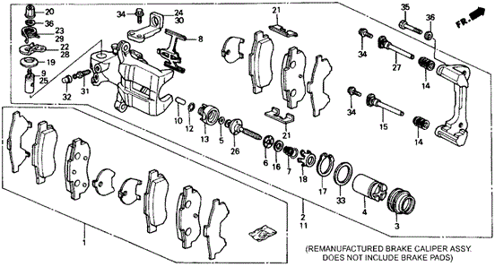 Rear Brake Caliper for 1991 Honda CRX #0