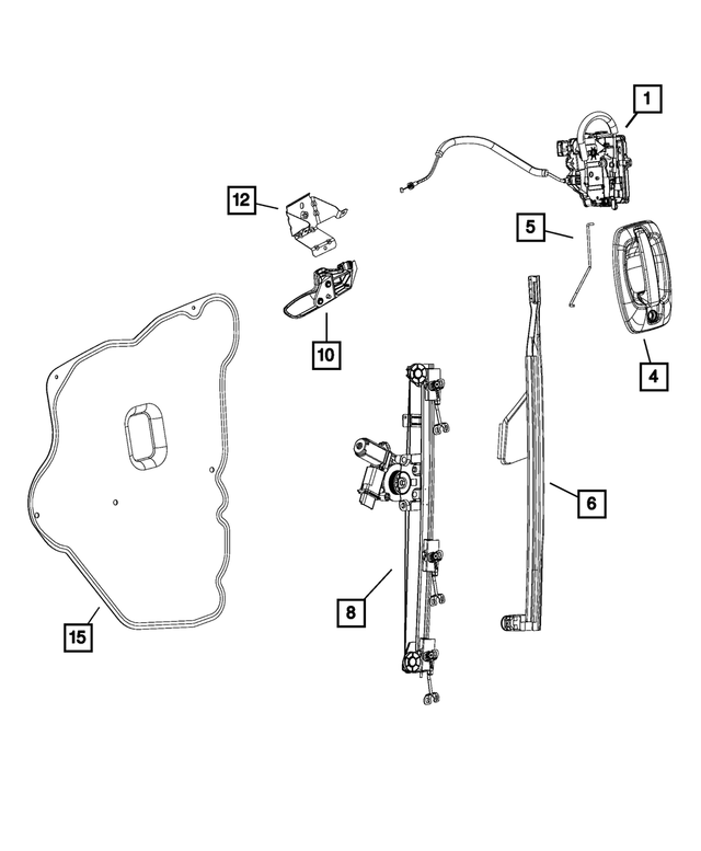 68232439AH - Doors, Door Mirrors and Related Parts: Front Door Latch, Left for Mopar Image