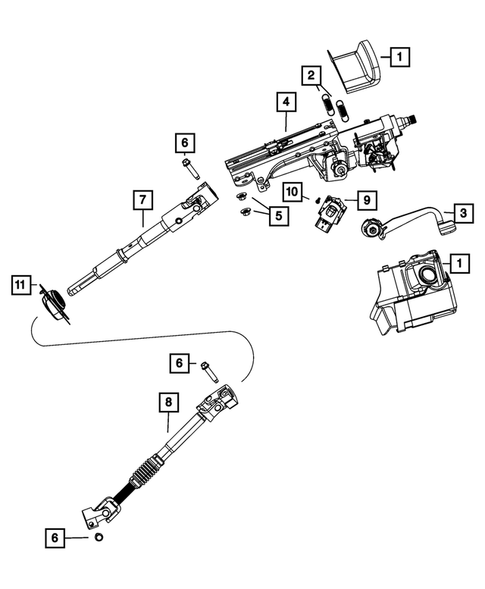 Steering Column and Intermediate Shaft for 2011 Jeep Wrangler #0