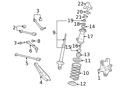Rear Suspension for 2009 Lexus GS460 #0