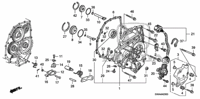 AT Left Side Cover for 2007 Honda CR-V #0