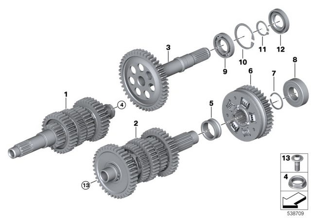 23001542867 - Manual Transmission: Drive Shaft -  for BMW-Motorrad Image