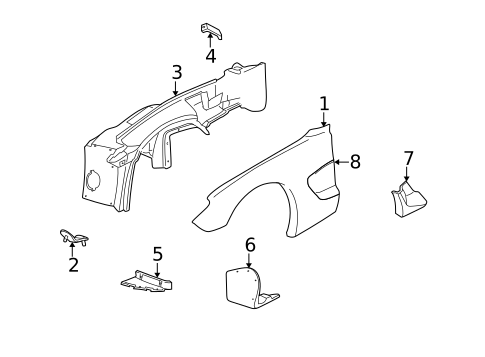 Exterior Trim - Fender for 1997 Chevrolet Corvette #0
