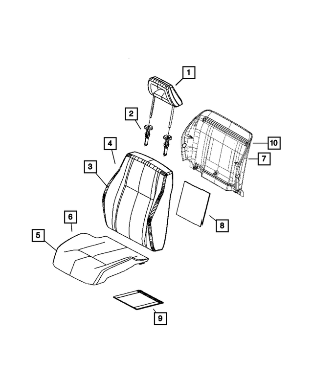 1DS91BD5AA - Interior Trim: Headrest Sleeve, Locking for Mopar Image
