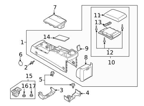 Rear Console for 2010 Mazda 5 #1