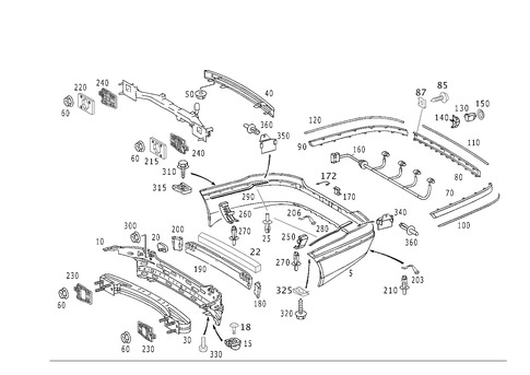 Rear Bumper for 2002 Mercedes-Benz S55 AMG #1