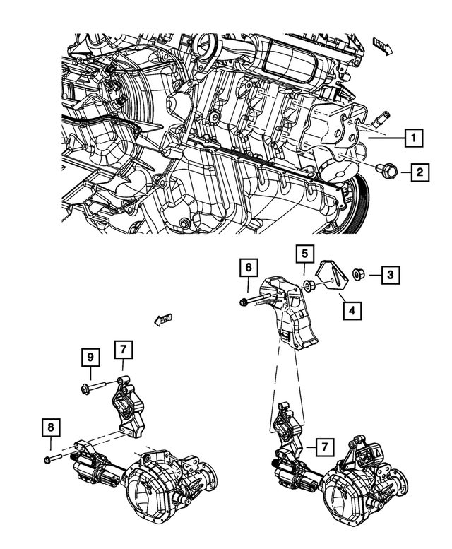 6101688 - 5.7L HEMI Gas; Engine: Hex Lock Nut, Mounting for Mopar Image