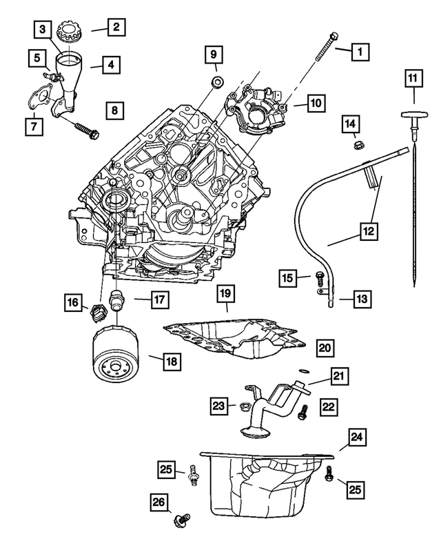 « 6100932 – Engine 3.7L Six Cylinder : Tête Collerette Hexagonale Boulon, Montage pour Mopar Image »