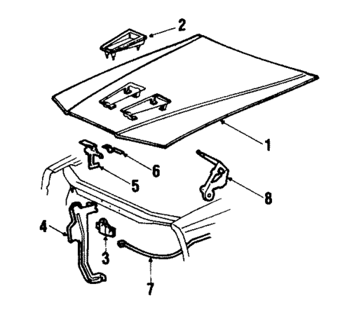 Exterior Trim - Hood for 1988 Ford Thunderbird #0