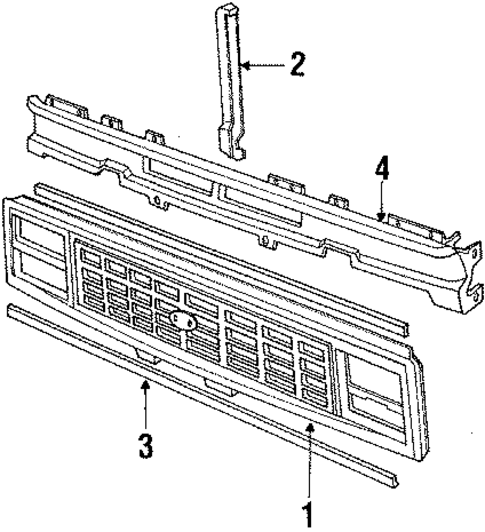 Grille & Components for 1991 Ford E-250 Econoline Club Wagon #0