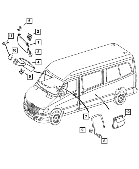 Headliners-Visors-Assist Straps for 2008 Dodge Sprinter 3500 #3