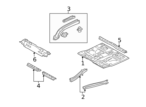 Floor & Rails for 2005 Ford Escape #1