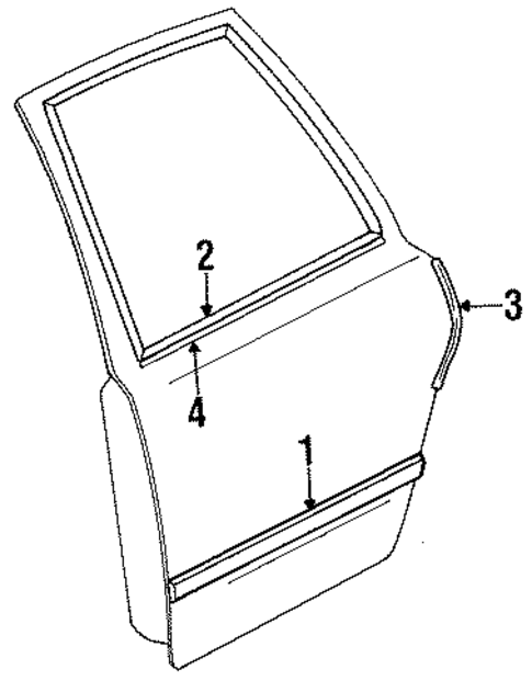 Exterior Trim - Rear Door for 1992 Lincoln Town Car #0