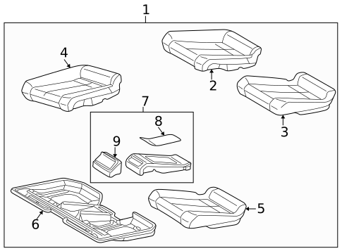 Rear Seat Components for 2002 Mercedes-Benz CLK 55 AMG&reg; #0