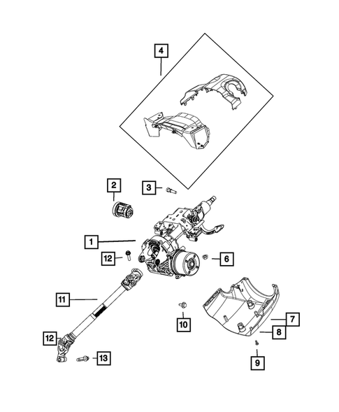 Steering Column and Intermediate Shaft for 2021 Jeep Compass #0