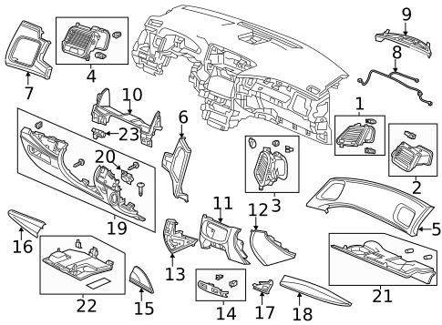 Instrument Panel Components for 2016 Acura RLX #0