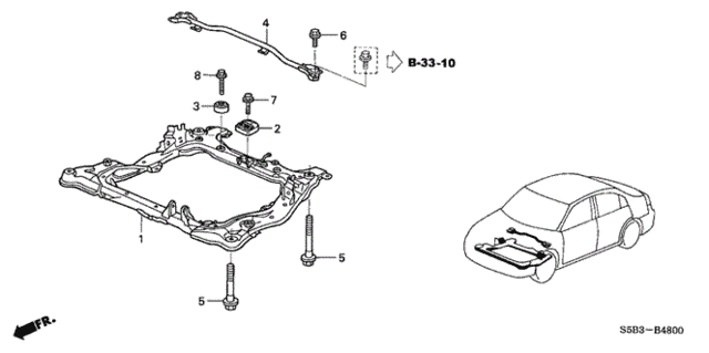 Front Sub Frame for 2005 Honda Civic #0