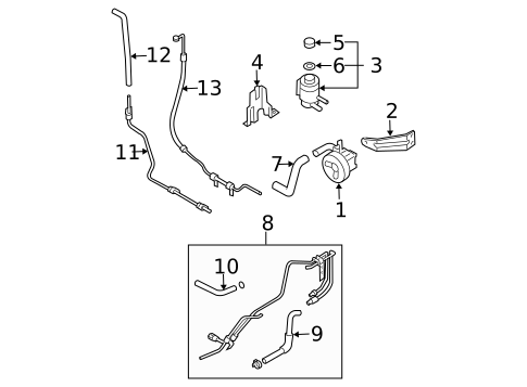 Pump & Hoses for 2005 Kia Sorento #0