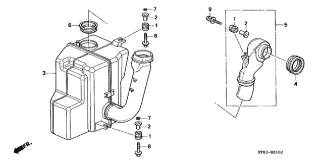 Resonator Chamber (2) for 1998 Acura Integra #1