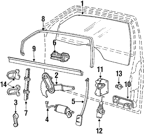 Glass - Front Door for 1987 Mercury Topaz #0