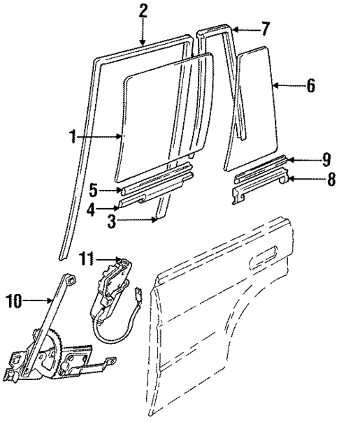 Glass - Rear Door for 1995 Land Rover Discovery #0