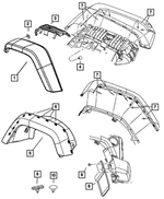 5KC86GHPAG - Exterior Ornamentation: Wheel Opening Flare Molding, Right for Jeep: Wrangler Image