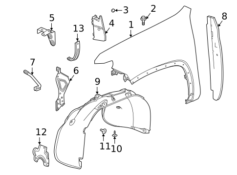 Front Driver Side Fender Liner For Chevrolet Silverado 1500 2022 2023 2024 - 85594208