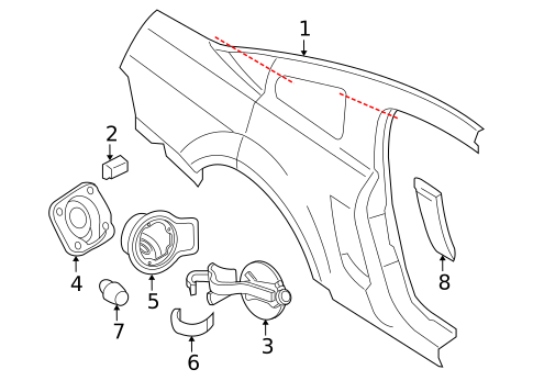 Quarter Panel & Components for 2009 Ford Mustang #0