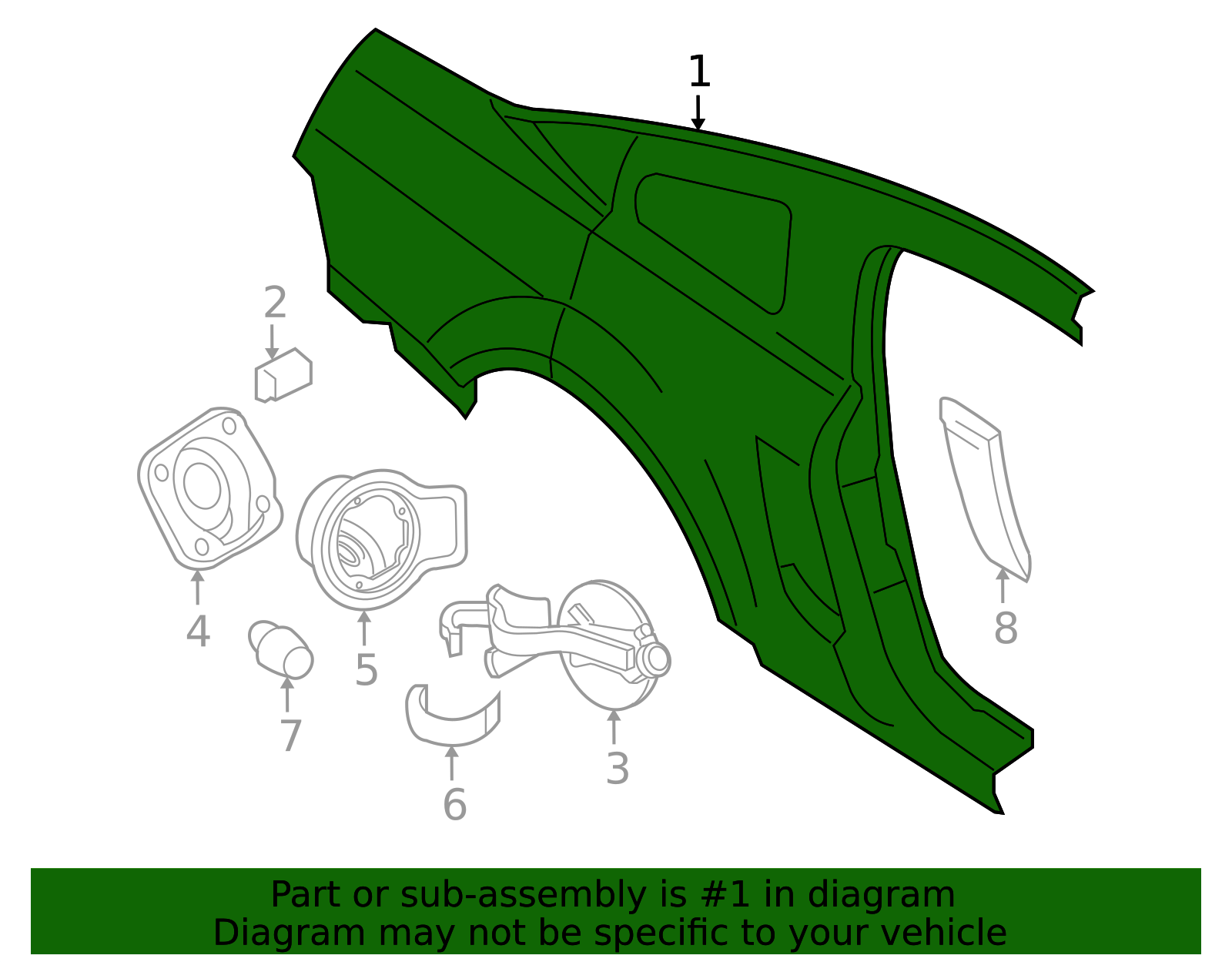 2005-2009 Ford Mustang Quarter Panel - Driver's Side (LH) 5R3Z
