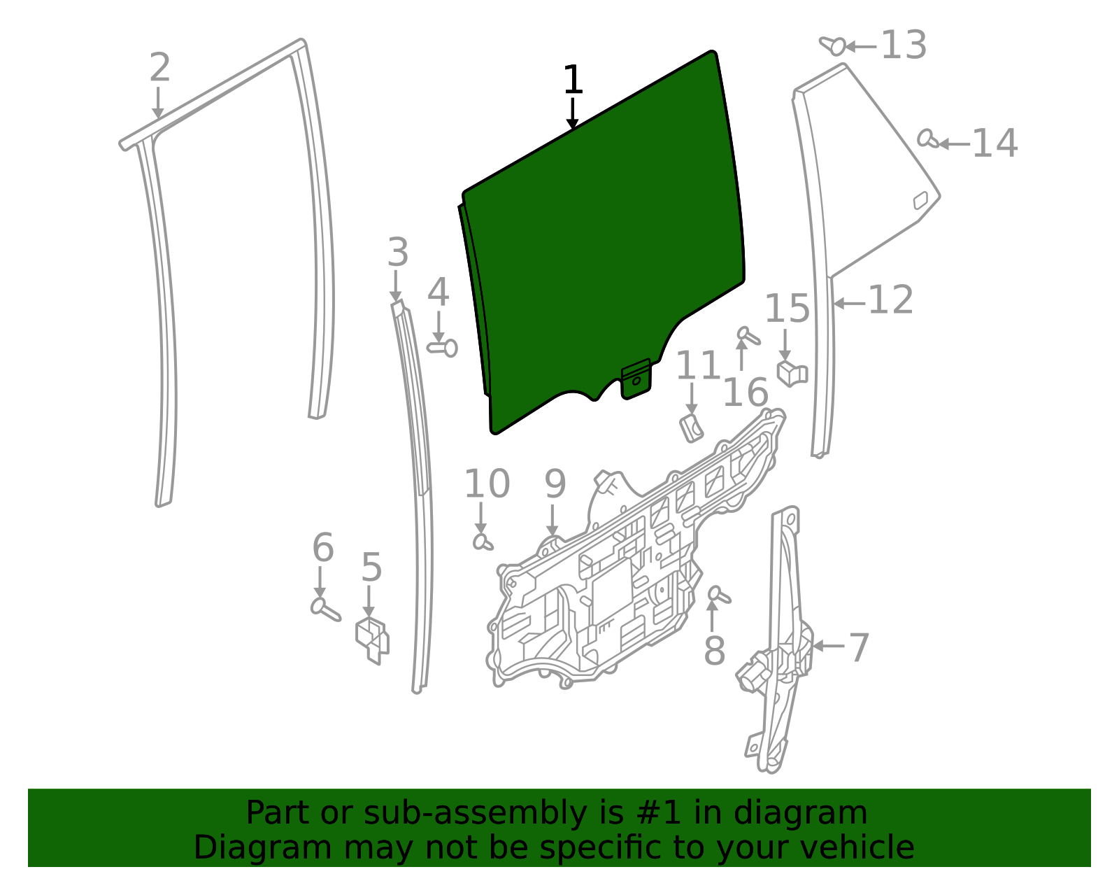 Genuine OEM Door Glass Part# LR185452 Fits 2022-2023 Land Rover