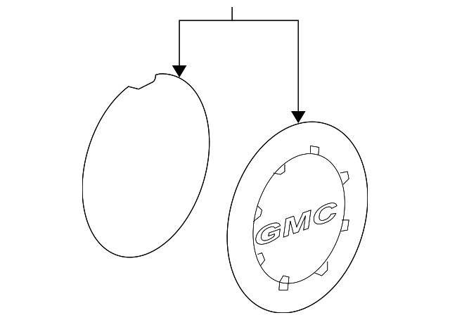 2007-2014 GMC Button Style Center Cap with GMC Logo 09598046 GM ...