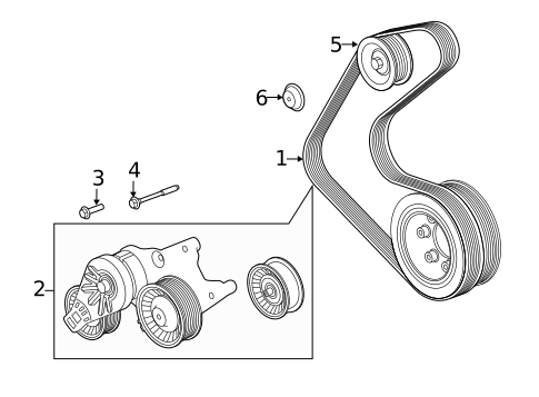 Belts & Pulleys for 2020 Land Rover Range Rover Velar #1