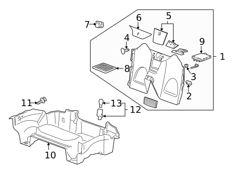 Interior Trim - Rear Body for 2010 Saturn Sky #0