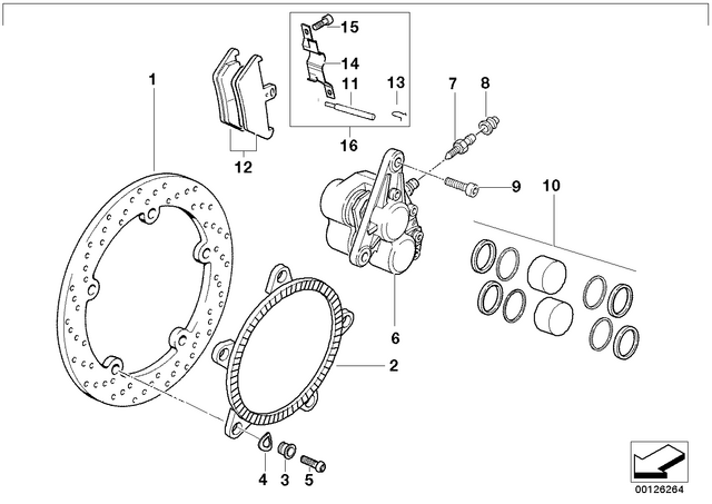 34117660448 - : Brake Pads Kit, White for BMW-Motorrad Image